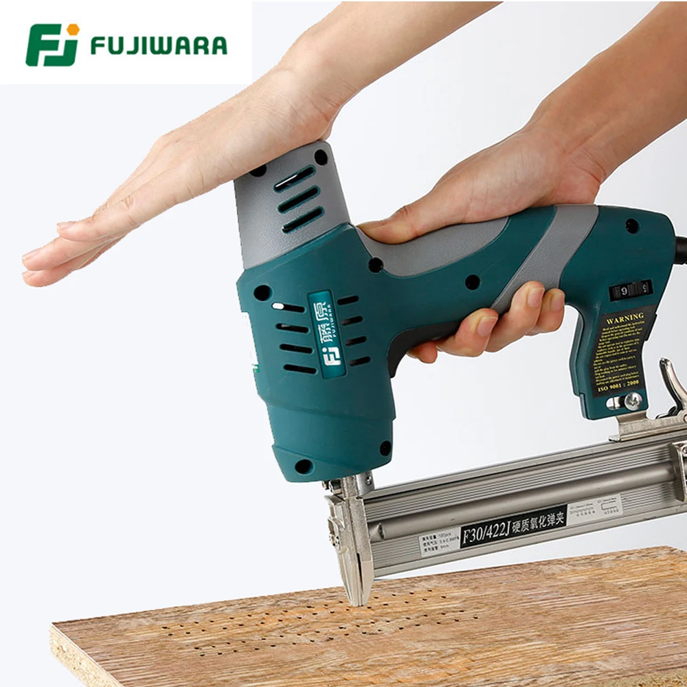 Imagem -02 - Fujiwara Pistola de Unha Elétrica Uso Único Duplo Stapler 422j Unhas F30 Arma de Unha Reta Trabalho em Madeira Ferramentas s