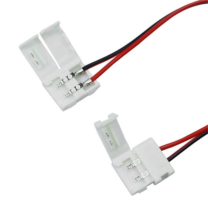 10Pcs/lot 8mm/10 Mm 2 Pin Led Strip Connector For Single Color Led Strip 3528/5050 Easy Connect No Need Soldering Connectors