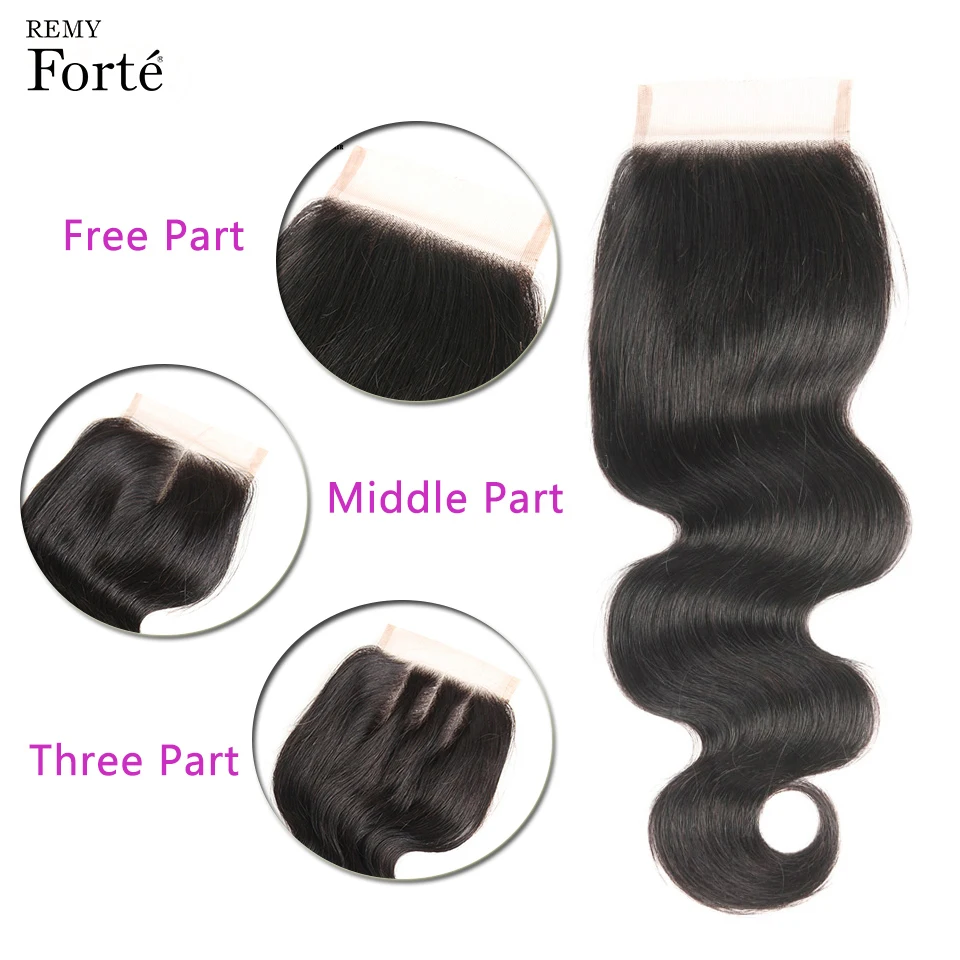 Remy Forte Body Wave Bundles With Closure 30 Inch Bundles With Closure  Brazilian Hair Weave Bundles 3/4 Bundles Hair Fast USA