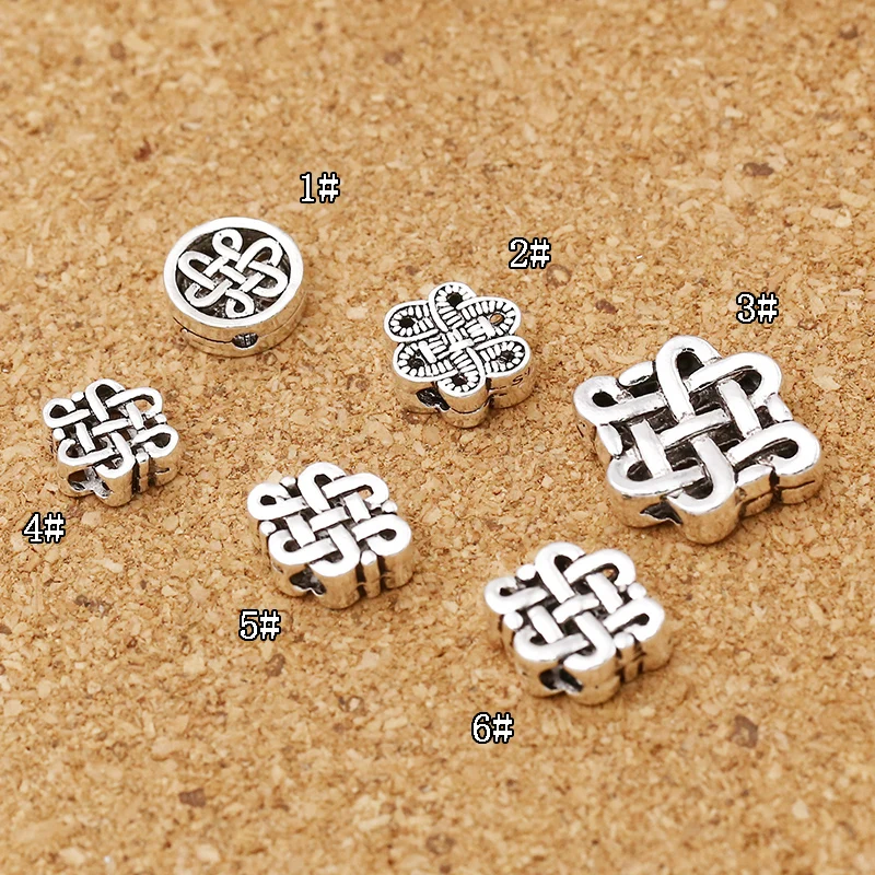 100% 925 srebro tybetańskie koraliki Mala srebro koraliki z symbolem szczęścia modlitwa buddyjska mala's Amulet tybetańskie koraliki z niekończonym węzłem