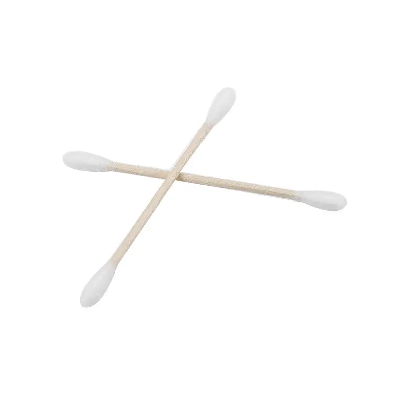 100 stks/pak Dubbele Hoofd Wattenstaafje Baby Vrouwen Make-Up Wattenstaafjes Tip Voor Medische Wood Sticks Neus Oren Schoonmaken Gezondheid zorg