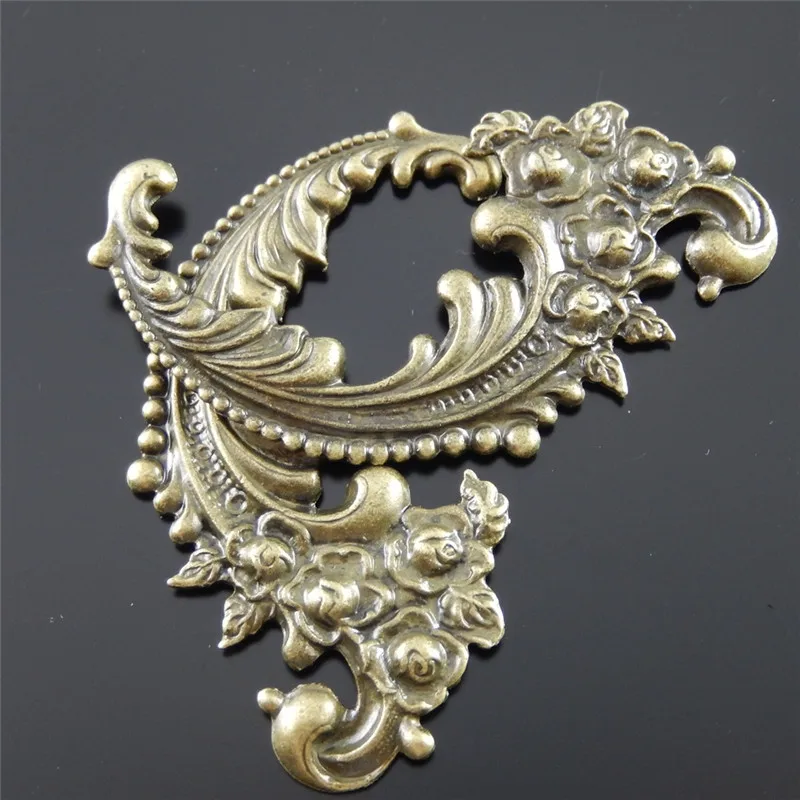 Wholesale 12pcs Antique Bronze Zinc Alloy  Lovely Flower Swirl Charms Necklace Pendants fashion jewelry finding 63x40*2mm 30666