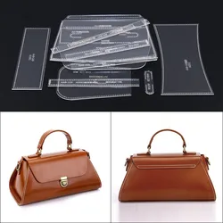 1Set Acrylic Stencil DIY Leather Handmade Craft Women Handbag Hard Template Sewing Pattern 26*13*12cm