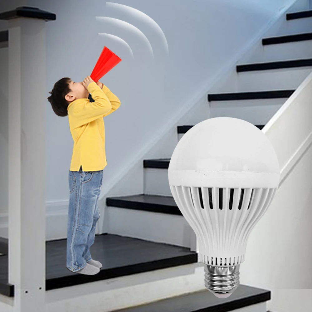 Sound Sensor LED Bulb E27 Light 5W 7W 9W 110V 220V Led Lamp Induction Bulb Stair Hallway Night Light Corridor