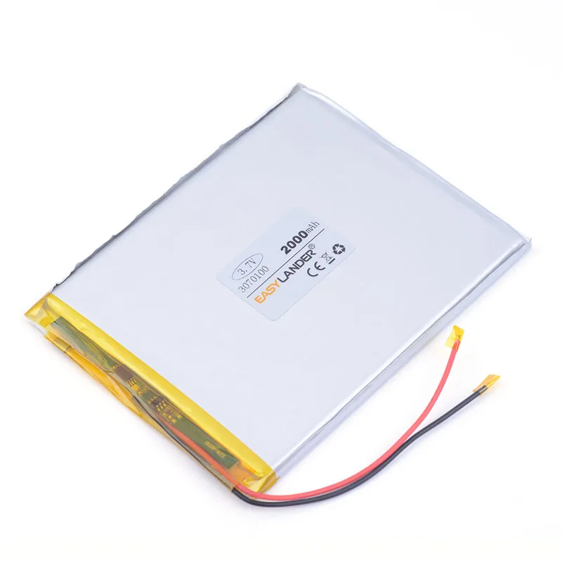 3070100 3.7V 2000mAh Rechargeable Lithium Li-ion Polymer Battery