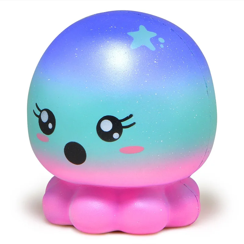 Kawaii Super Jumbo Stress Reliever Toy, Squishy, Galaxy, Frutos do mar, Lula, Polvo, Lento Rising, Creme, Perfumado, Squeeze Toy, 10*9*9 cm