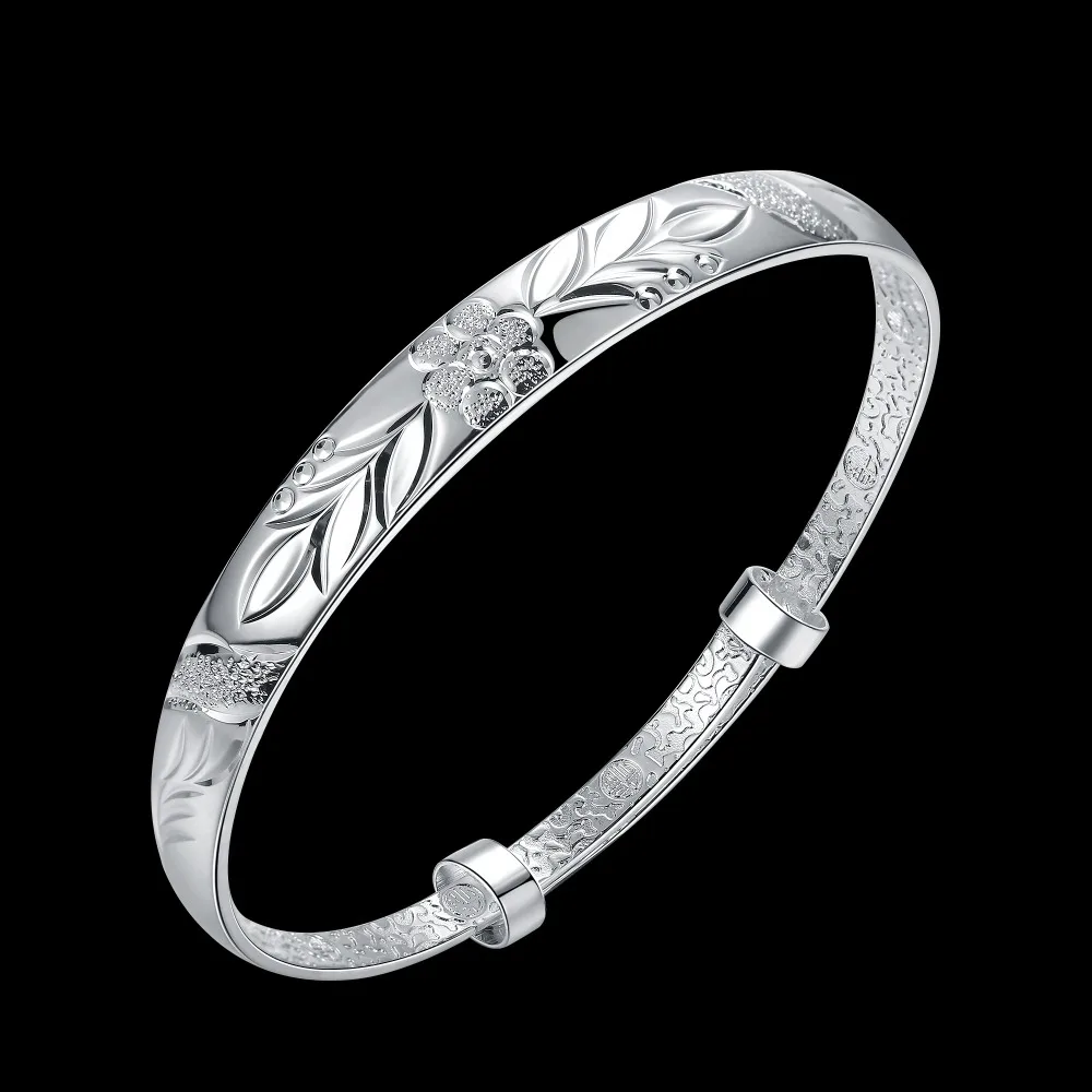 B1184Free Shipping! SGS Test Past Latest Trendy Classic N925 Stamped Silver color plated jewelry Hot sell Bangle Wholesale Price