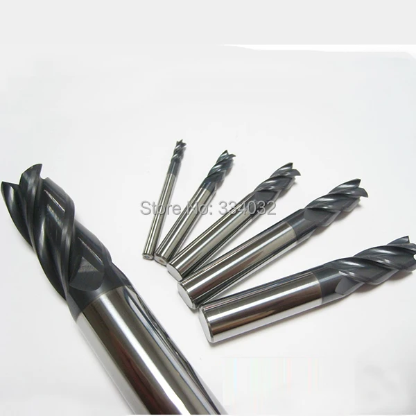 6 PCS karbida, Akhir pabrik, 1 ~ 6 mm tungsten carbide, Wajah penggilingan pemotong untuk mesin cnc, Alat router bit set, Fresas logam duro pabrik akhir