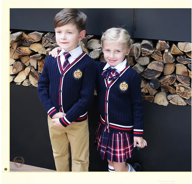 British School Uniform Kindergarten Uniform Wear Kids Primary School Wear Students Children's Costume 4pcs Set Customes D-0527