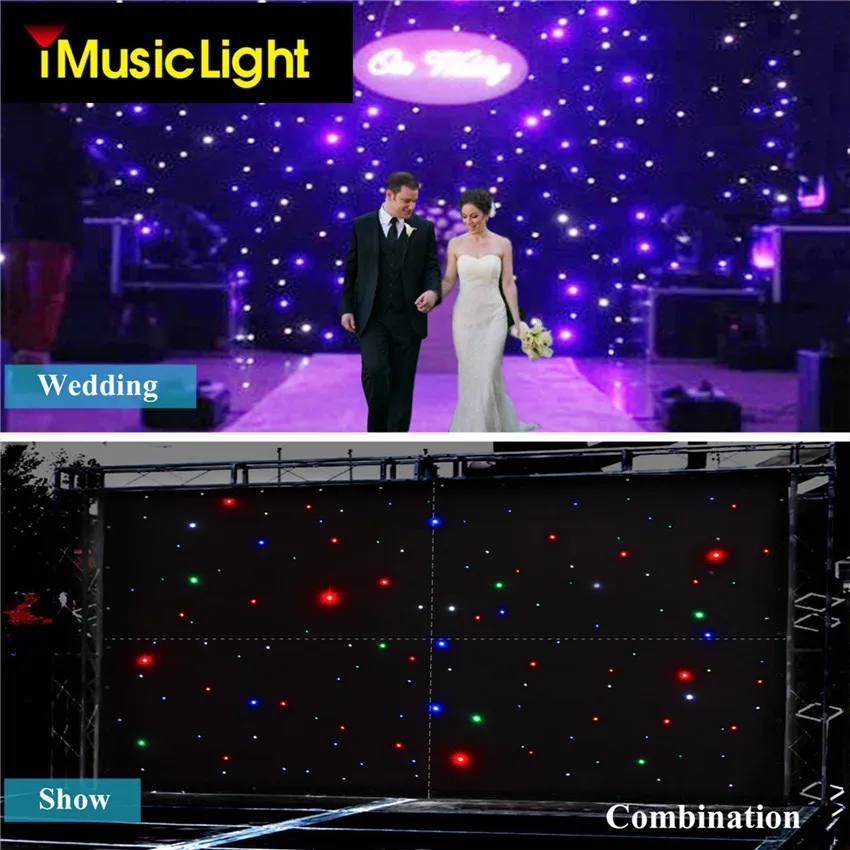 

4x8Mtr RGBW DMX LED star curtain led stage backdrop DJ background Inc Controller