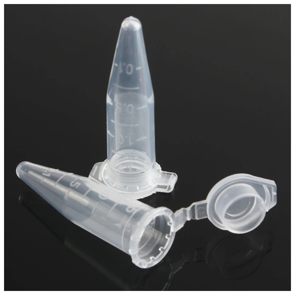 Mini tube à essai en plastique pour centrifugeuse, d\'extraction de laboratoire, bouchon à pression, transparent, 42x11mm, 100 ml, 1.5 pièces