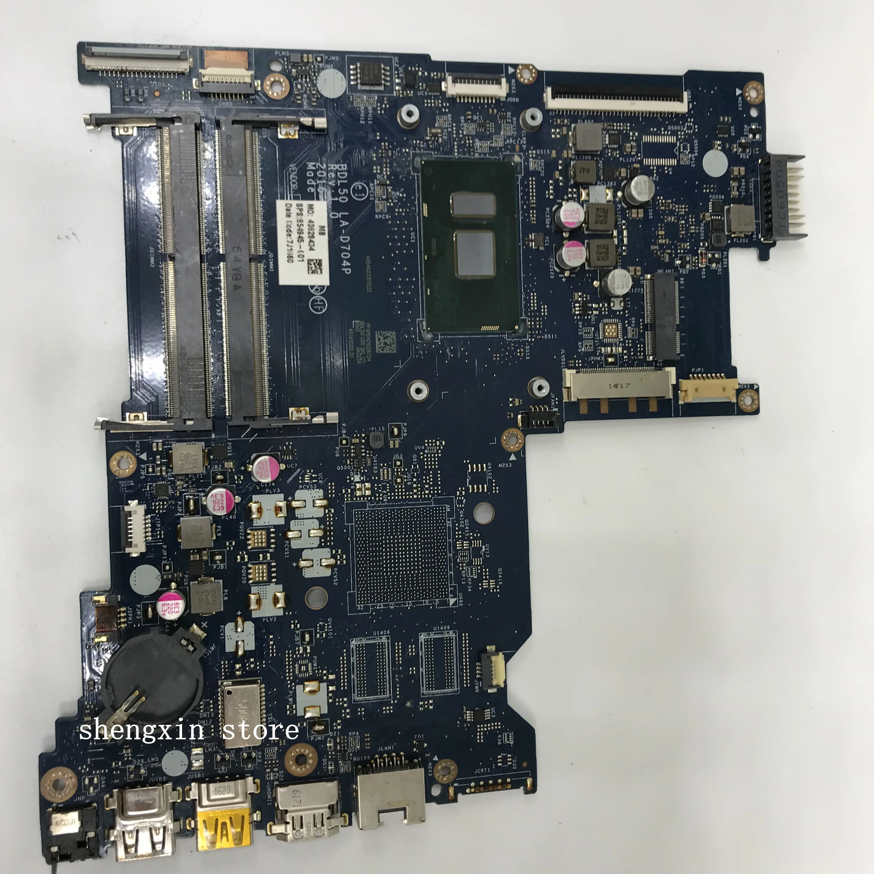 

BDL50 LA-D704P 854945-601 854945-001 For HP Notebook 15-AY 250 G5 250-G5 laptop motherboard SR2EY i5-6200U MIAN BOARD