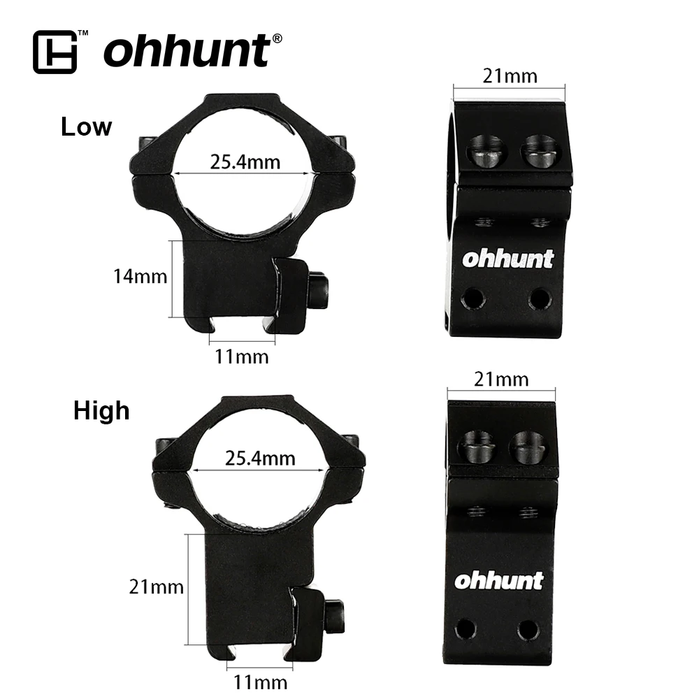 

Ohhunt 2 шт. 1 дюйм кольца прицела 11 мм крепление Высокий Низкий уровень с стопорным штифтом для охотничьего прицела