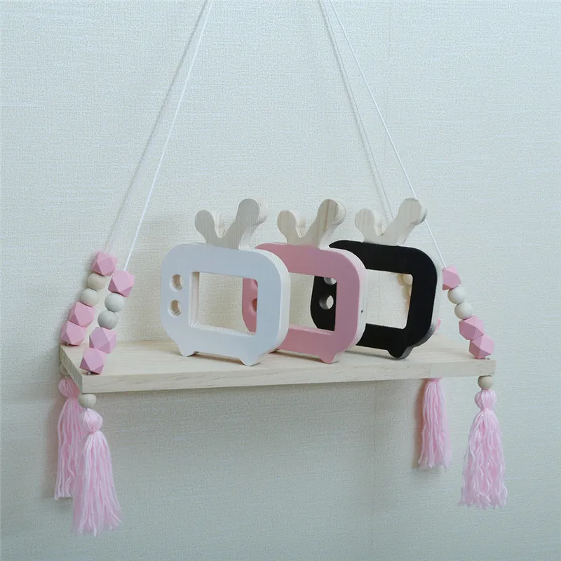 

Nordic Tassel Wooden Shelf Board Decoration Wall Hanging Toys Birthday Present Kids Room Wall Decorative Photography Props