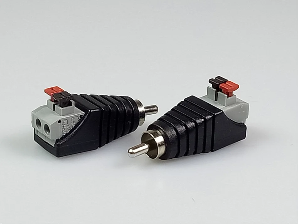 Escam 10 Stks/partij Rca Av Balun Connector Plug Schroef Terminal Geperst Type Cat5 Naar Cctv Camera Video