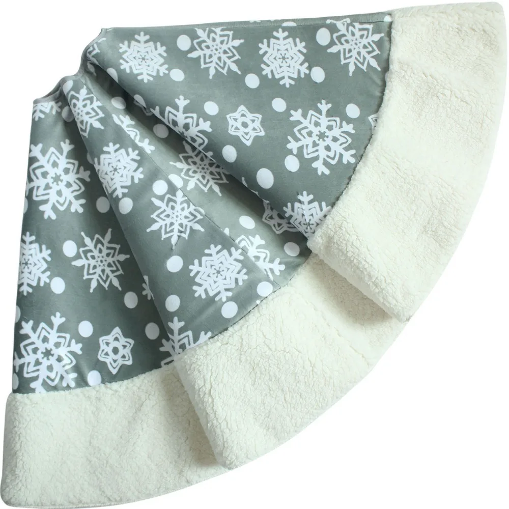 

Free shipping Skirt EXTRA LARGE 49"/50" Polar Fleece Snowflake Christmas tree skirt