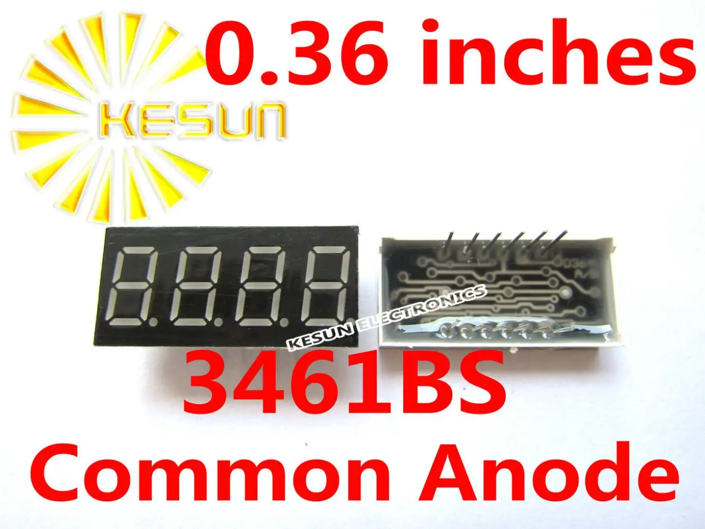 100PCS x 0.36 inches Red Green Common Anode/Cathode 4 Digital Tube 3461BS 3461AS 3461AG 3461BG LED Display Module Light Beads