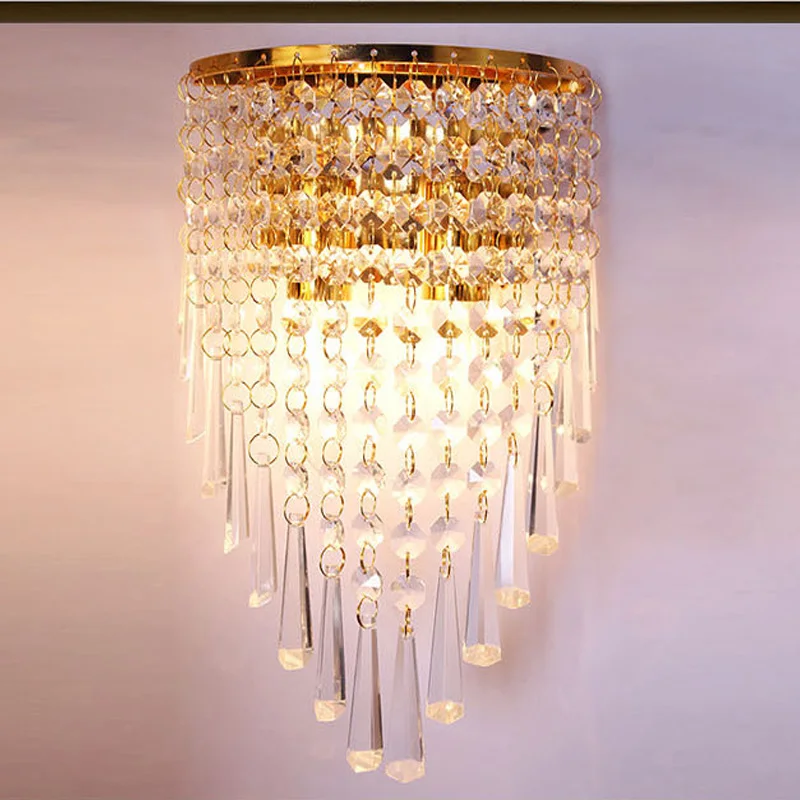 

Modern simple crystal wall lamp European passage lamp bedroom living room light Home Furnishing lamp hotel corridor wall lights