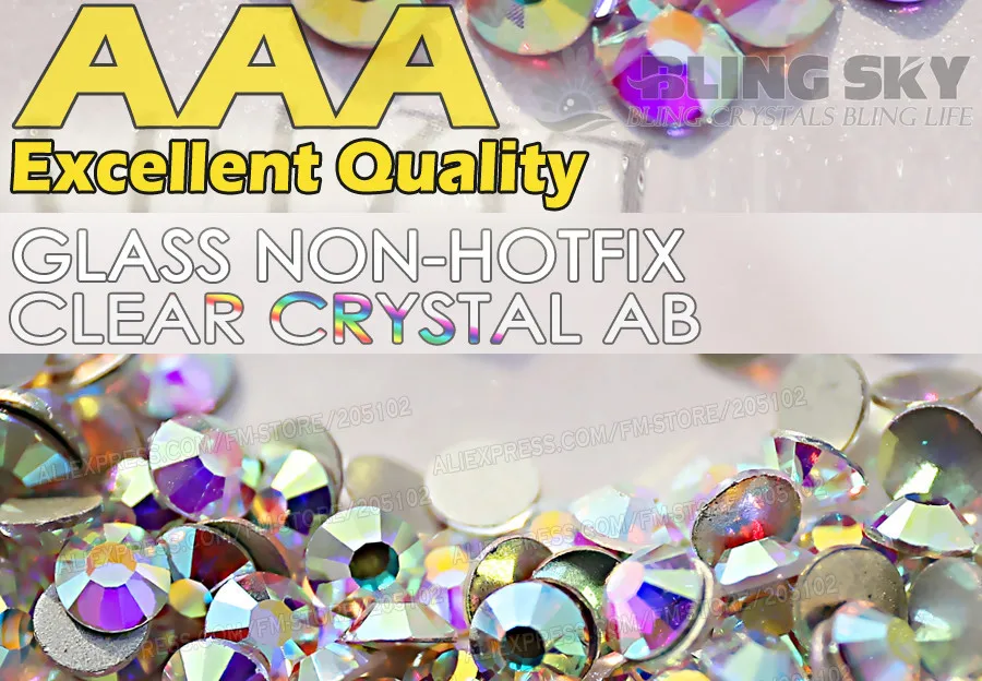 Gold zurück Klar AB ss16 ss20 Nicht hot fix Strass flache rückseite kristalle glas stein strass glitters für 3d nagel bekleidung hochzeit – Detail 3