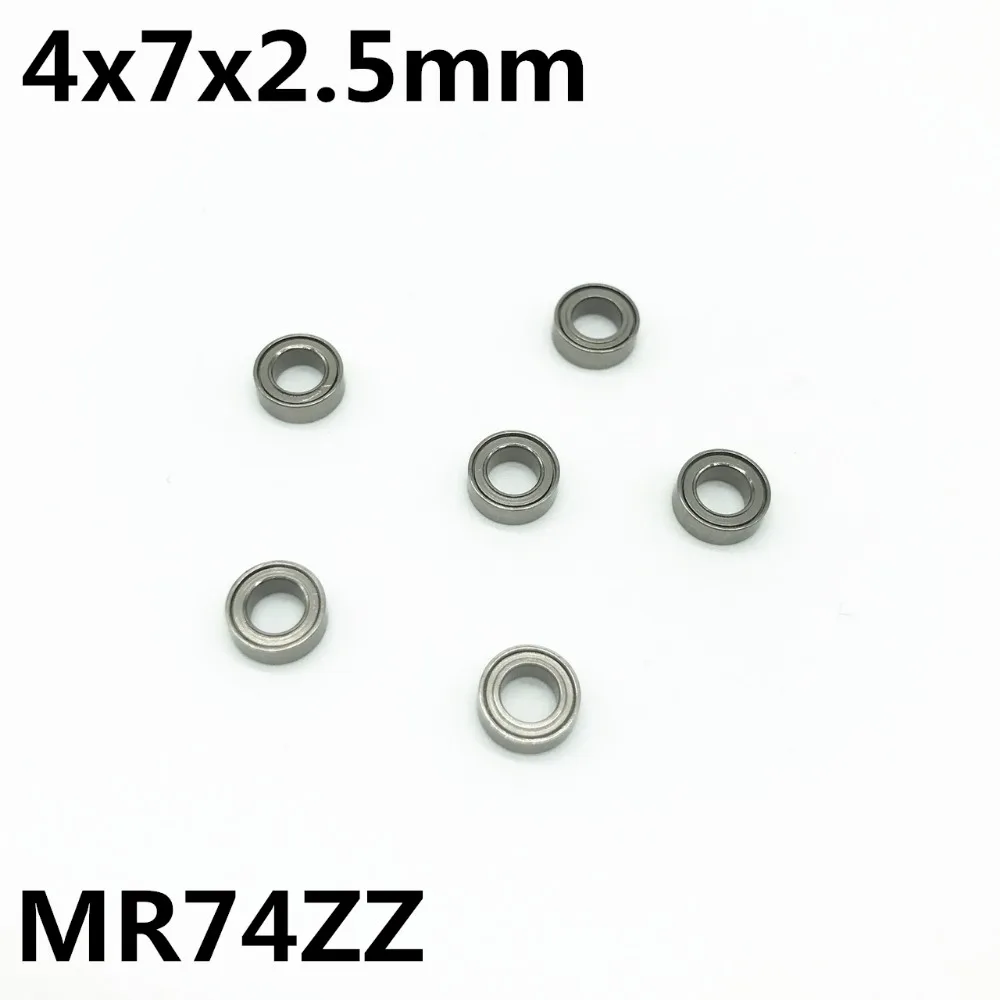 50Pcs MR74ZZ 4x7x2.5 mm Deep groove ball bearing Miniature bearing High qualit Advanced High speed MR74Z MR74