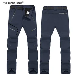 THE ARCTIC LIGHT 6XL Men Winter Inner Fleece Soft Shell Hiking Pants Trekking Outdoor Sports Thermal Ski Male Trousers