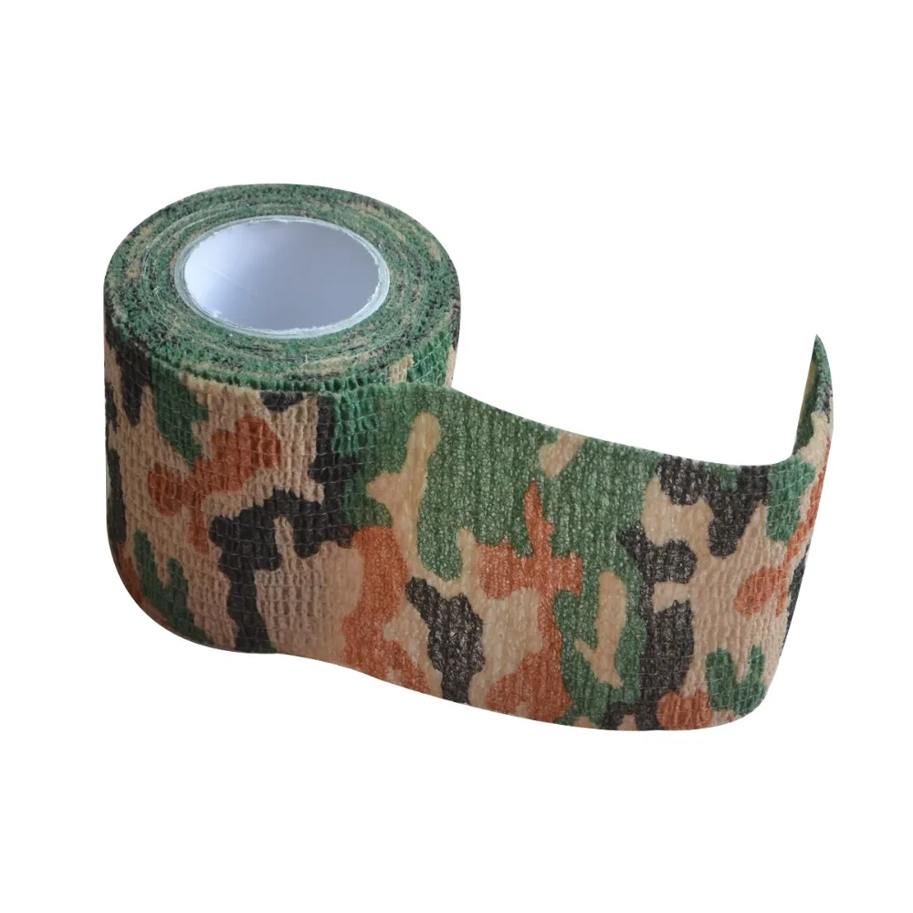 5 Rolls 5CM*4.5M Plateau Desert Camo Wrap Elastic Stretch Bandage Camping Hunting Camouflage Tape For Gun Cloths Hot Bike Straps