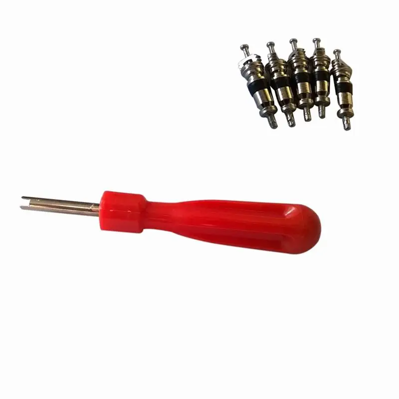 Tyre Valve Core Remover Removal Tool Key & 5 Valve Cores for Car Bike Motorbike Car Truck Motorcycle Replacement Core Part