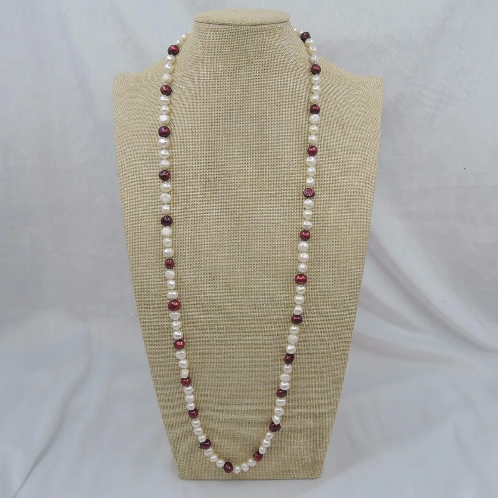 100% NATURE FRESHWATER PEARL LONG  NECKLACE-90 cm long necklace