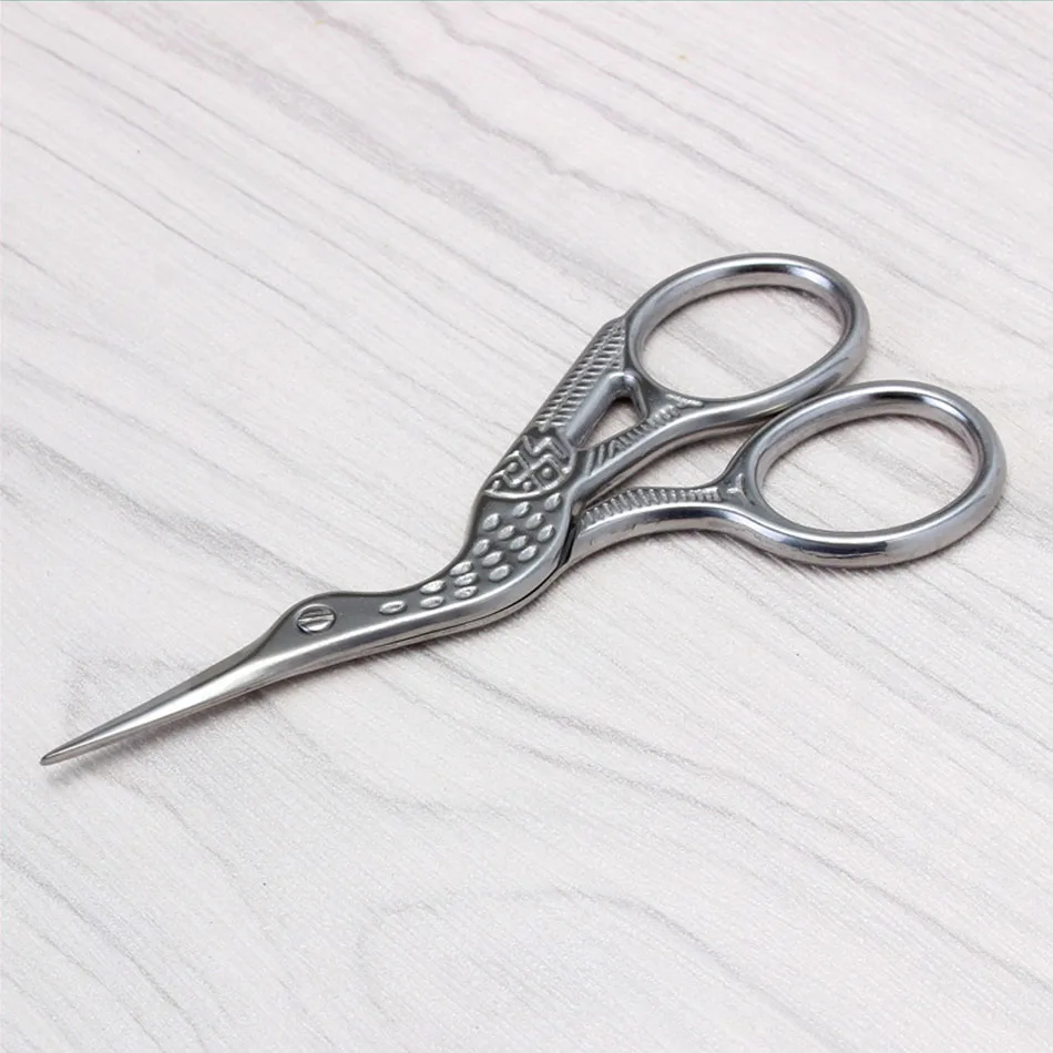Acciaio inossidabile Retro sarto forbice a forma di gru cucito piccolo ricamo artigianale forbici a punto croce strumenti per la casa fai da te argento dorato