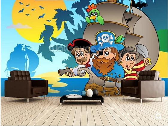 

Custom kids wallpaper, Kids Pirates,3D cartoon mural for living room children's room park backdrop waterproof papel de parede