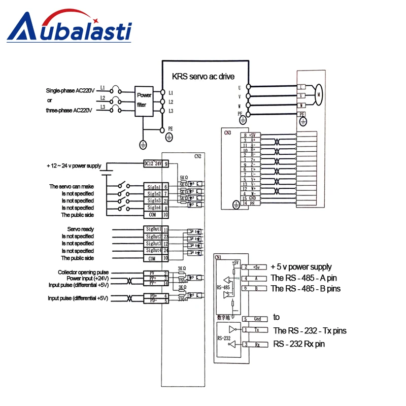 Imagem -06 - Aubalasti 750w ac Servo Motor Kits 80st-m02430 2.39n. m 220v 3000rpm Ímã Permanente Match Driver Aasd15a para Cnc Gravura