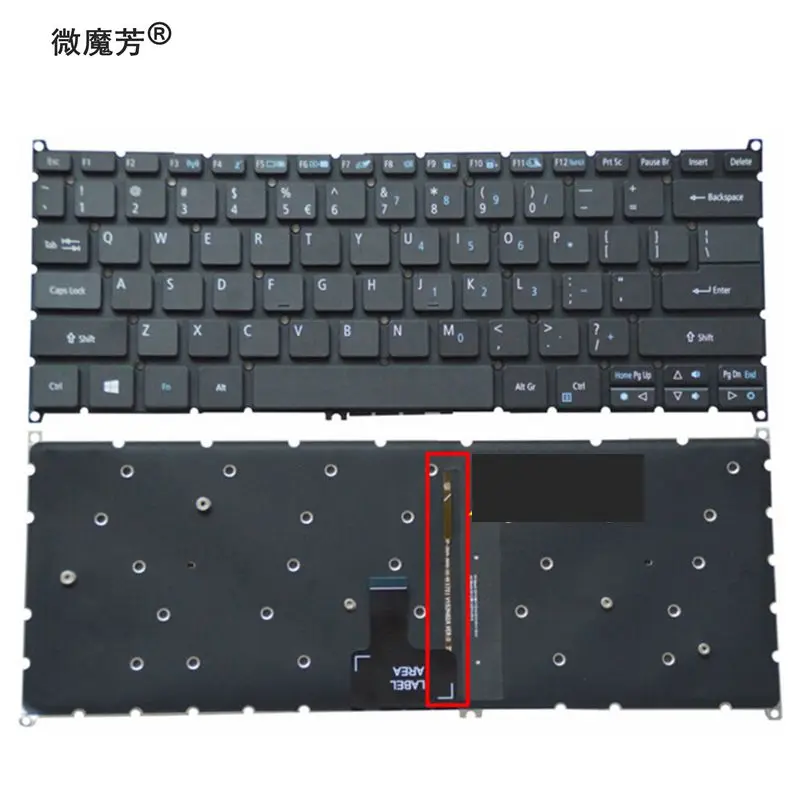 Nuevo teclado Inglés para Acer Aspire R14 R5-471 R5-471T R5-471T-534X R5-431 SWIFT 5 teclado para ordenador portátil de EE. UU.