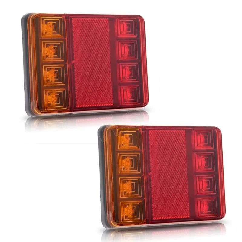 2 pieces Waterproof 8 LED Taillights Rear Tail Light DC12V for Trailer Truck Boat best selling new arrival