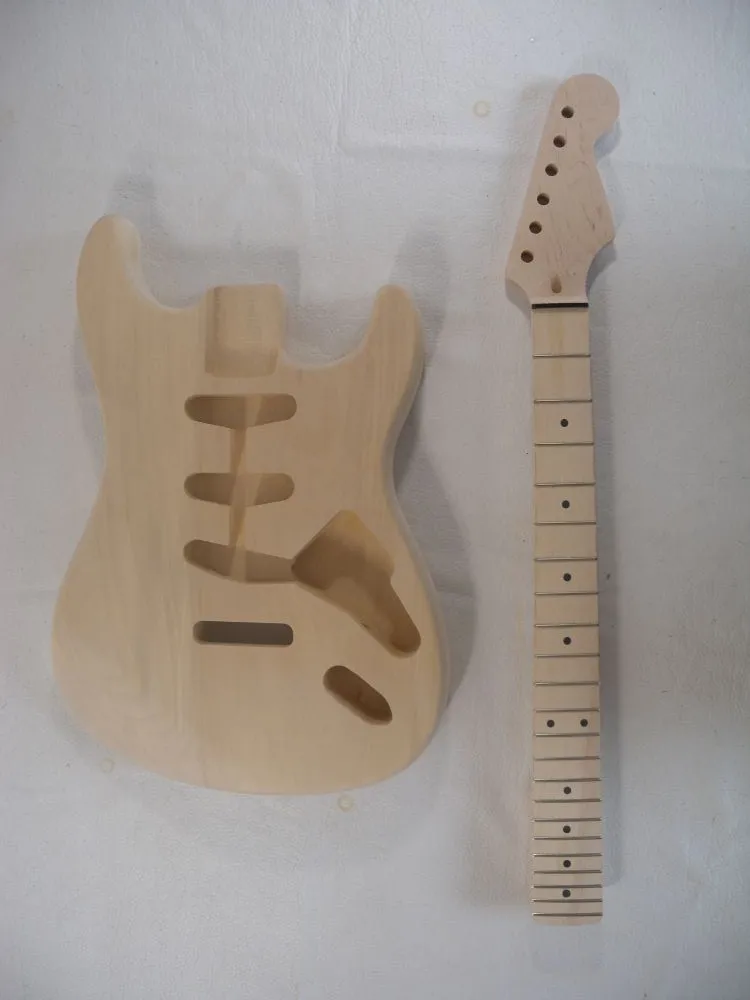 

1 set electric guitar body & neck New Unfinished High quality Solid Basswood