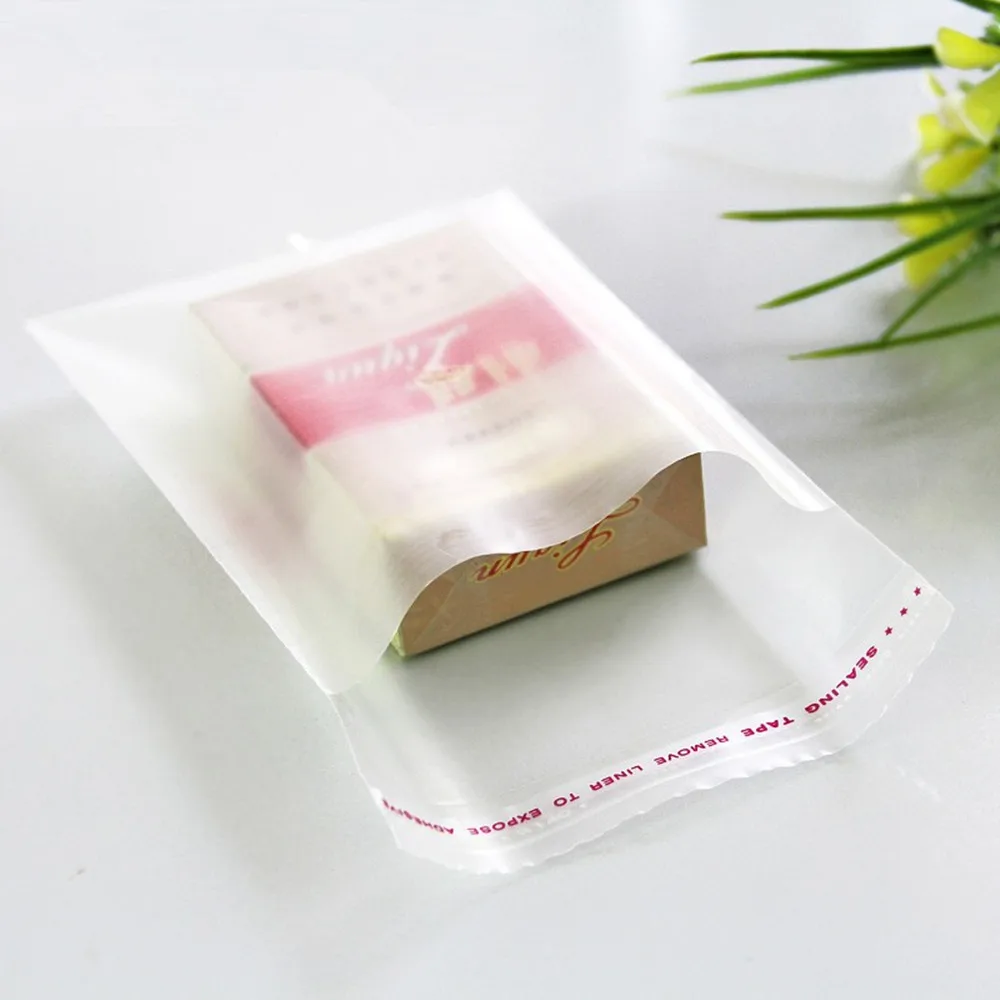 300Pcs/ Lot 10*15cm Clear Frosted Cellophane Storage Bag Transparent Self Adhesive Seal Earrings Ornaments Plastic Package Bag