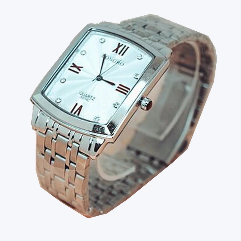 Longbo-Montre à quartz carrée entièrement en acier inoxydable pour hommes et femmes, montres-bracelets, mouvement Jp, amoureux, cadeau d'affaires, marque supérieure, mode