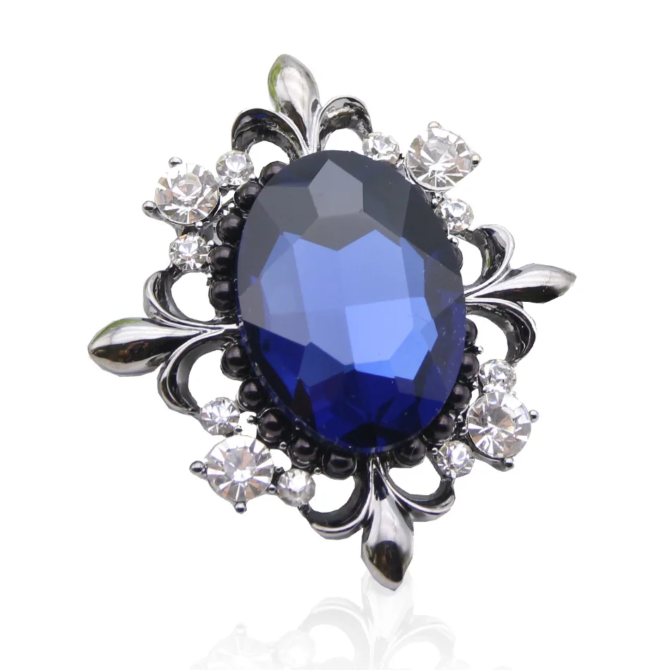 Sunspicems Fashion Morocco Women Flower Brooch Pigeon Egg Crystal Kaftan Jewelry Lapel Hijab Scarf Corsage Pins Brooch Kids Gift