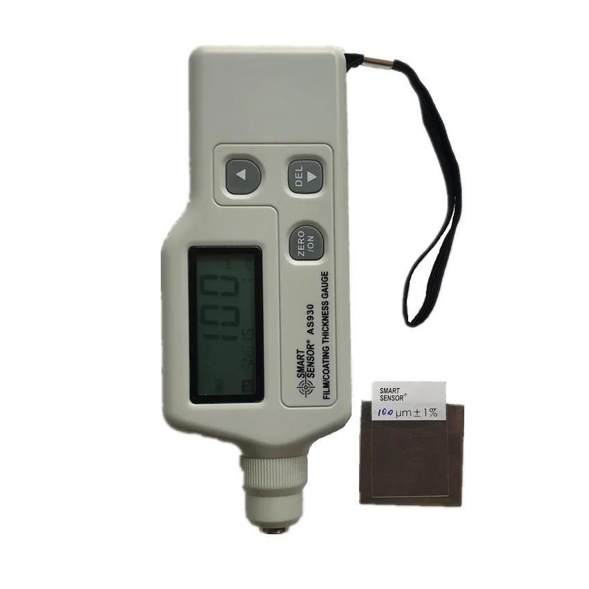 Smart sensor AS930 Film/Coating Thickness Gauge Tester Meter Digital Handheld Measuring Range 0-1800um Iron-based magnetic