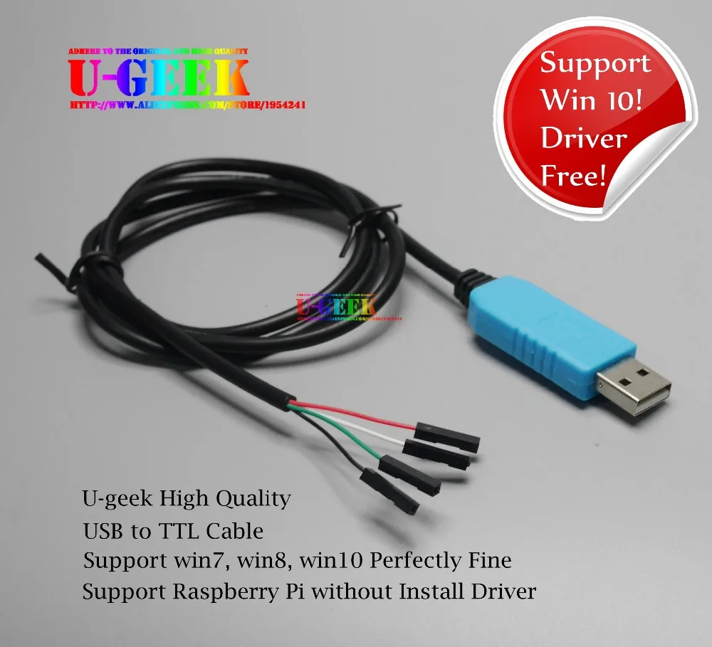 Support Win10! Raspberry Pi USB to TTL Serial Cable - Debug / Console Cable for Raspberry Pi 3 Model B/3B/3B+/3A+/2B/B+