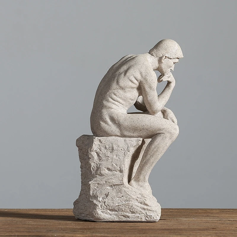 the Thinker Statue Fine Art Sculpture Male Nude Figure