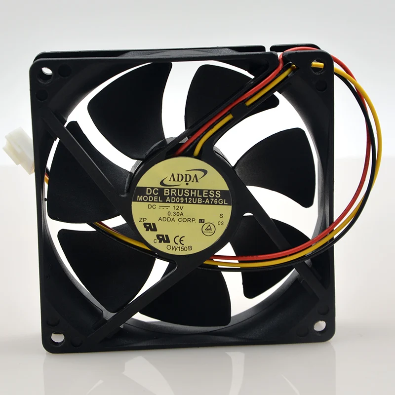 

ADDA AD0912UB-A76GL DC 12V 0.30A 3-Wire 60x60x25mm Server Cooling Fan