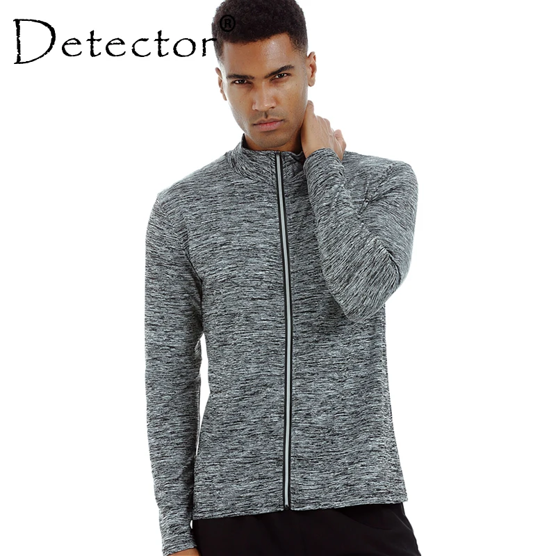 

Detector Sports Long Sleeve Jacket Mens Running Tights Shirt Basketball Zipper Fitness Breathable Quick-Drying Stretch Tops