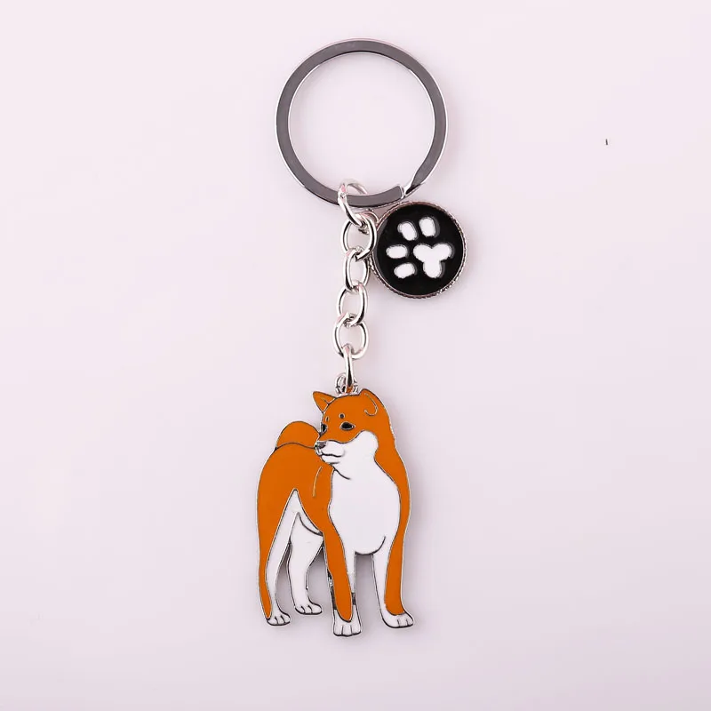 Japanese Akita DIY pendant key chains for men women dog charm bag keychain car key ring Fashion Gifts Accessories