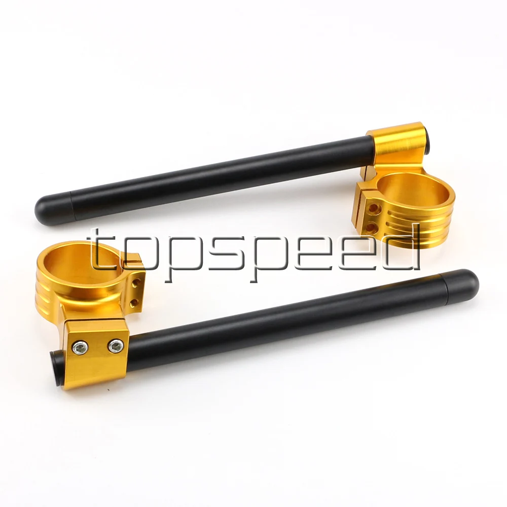 45MM Black/Gold Motorcycle CNC High Lift Adjustable Clip Ons On Handle Bar Handlebar