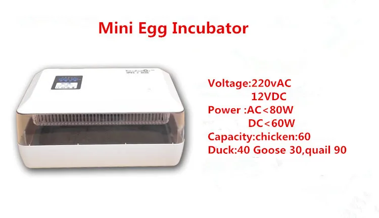 1pc Mini Egg Incubator For 60 Chicken Eggs, 40 Duck Eggs, 90 Quail Eggs