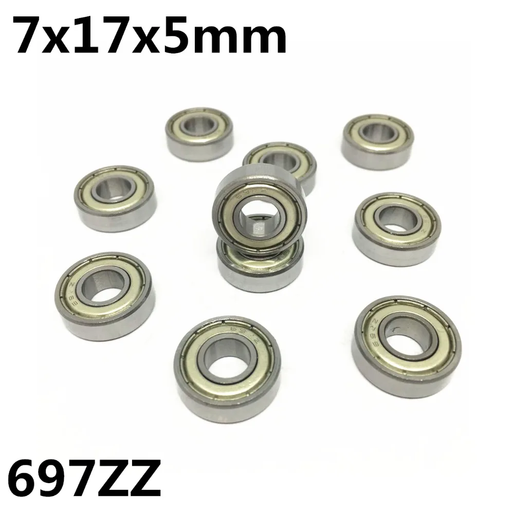 10Pcs 697ZZ 697-2Z 7x17x5 mm Deep groove ball bearing Miniature bearing High quality 697Z