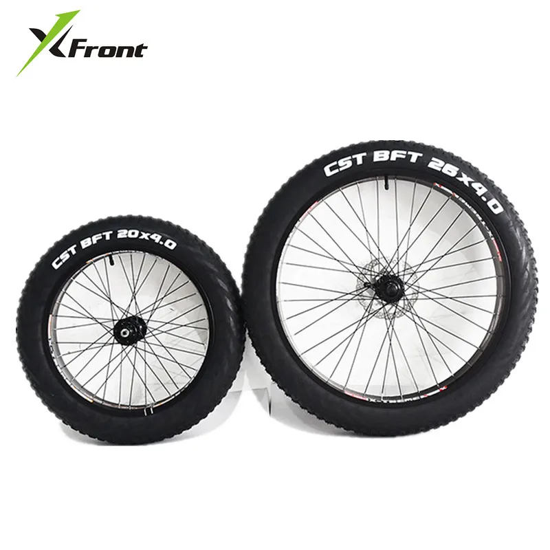 New Brand 20/26 inch 4.0 Wide Fat Tire Snowmobile Beach Rough Tire Aluminum Alloy Wheel Set Inner Tube tire front and rear Wheel