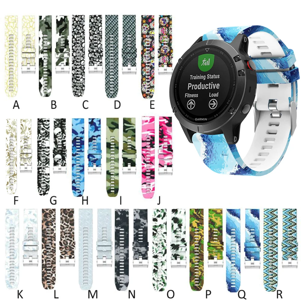 For Garmin Instinct & Instinct Tactical Strap Printing Quick release Silicone Watch Band Replacement Strap Sport Bracelet