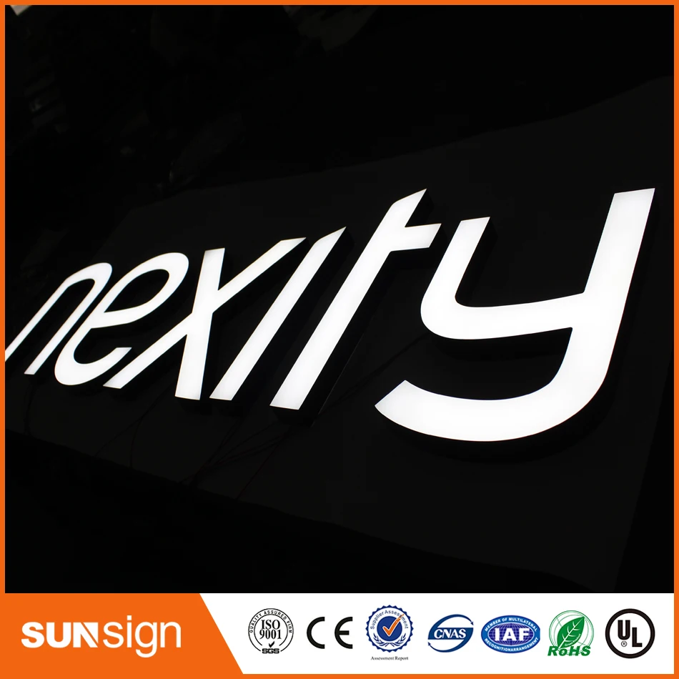 Outdoor indoor frontlit and backlit customized led sign