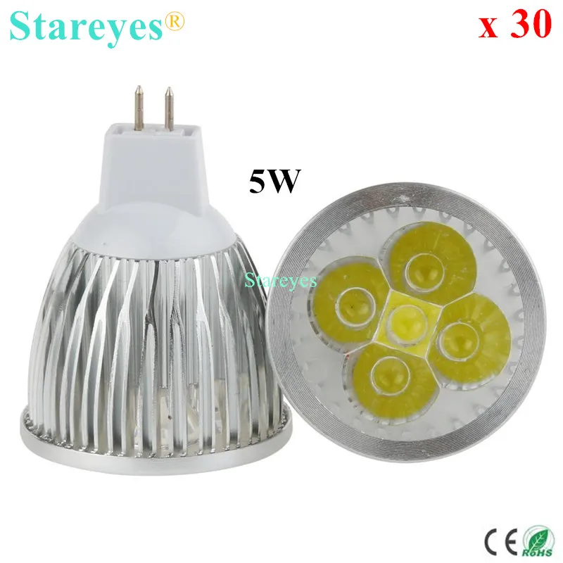 

Free shipping 30 pcs Dimmable MR16 5W AC&DC 12V High Power LED Spotlight Downlight Lamp droplight bulb led light lighting